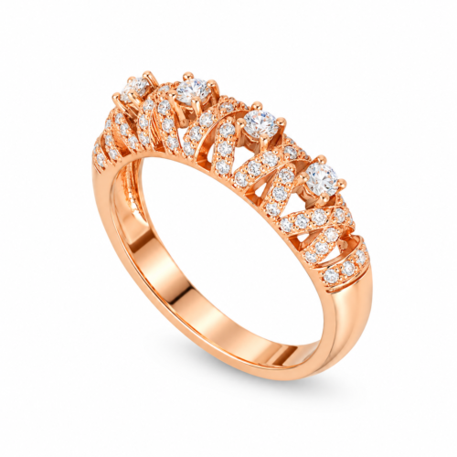 18k Rose Gold Diamond Band