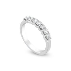 18k White Gold Diamond Band with 7 Brilliant Diamonds