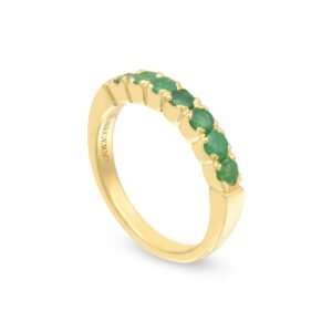 18k Yellow Gold Emerald Band