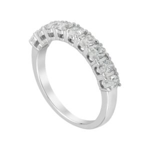 Classic White Gold Oval Diamond Band