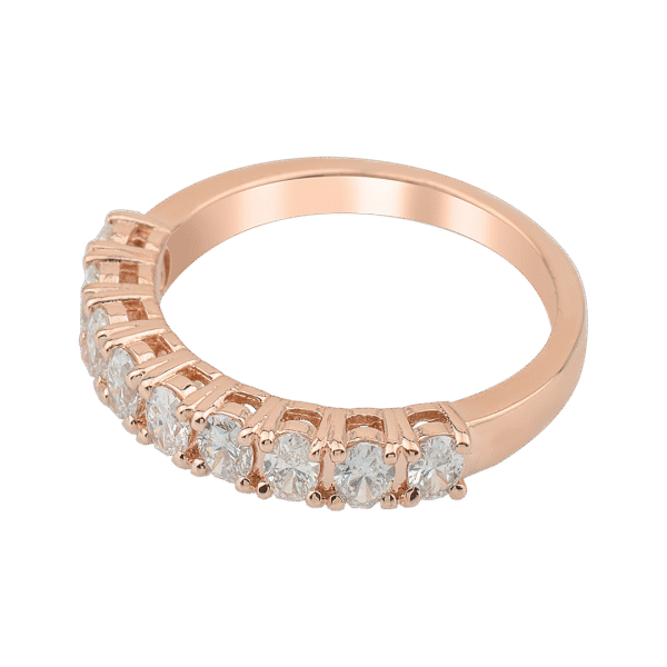 18K Rose Gold Oval Diamond Band - Image 3
