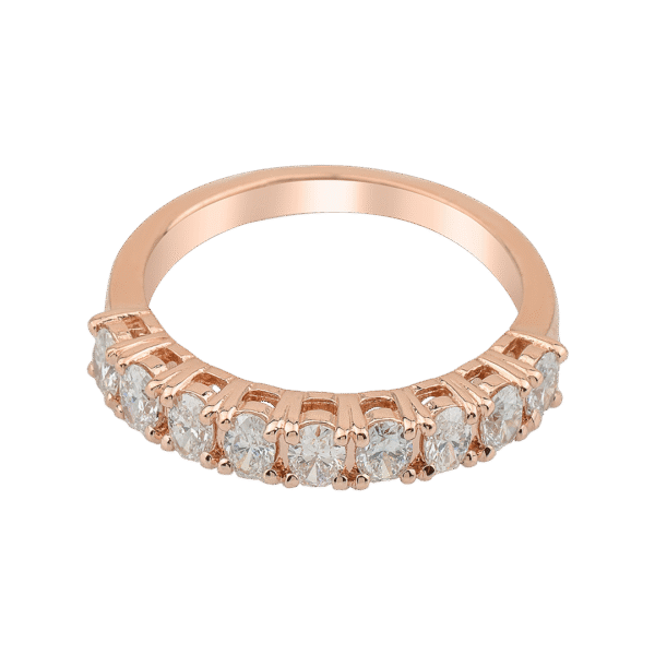 18K Rose Gold Oval Diamond Band - Image 2
