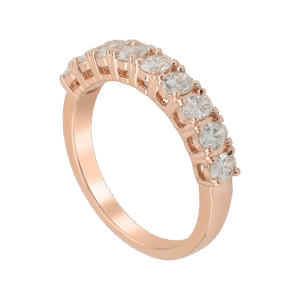 18K Rose Gold Oval Diamond Band