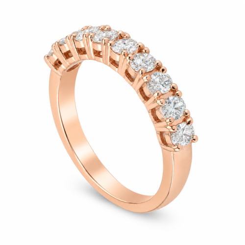 18k Rose Gold Oval Diamond Band