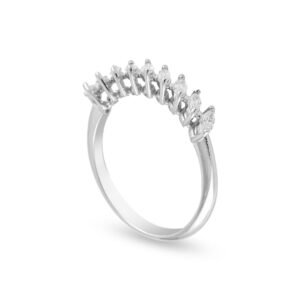 Elegant Marquise 18k White Gold Diamond Band