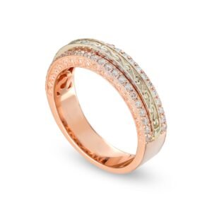 Two-Tone Diamond Band in 18K Rose and White Gold