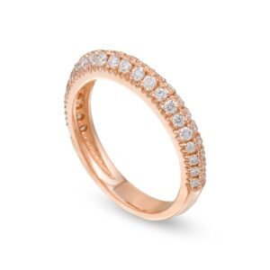 Rose Gold Diamond Band with 44 Round Brilliant Diamonds