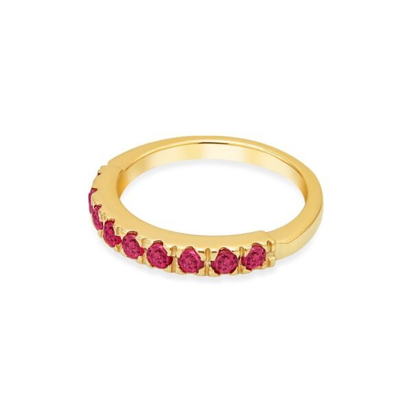 Yellow Gold Ruby Band with Nine Natural Rubies - Image 3