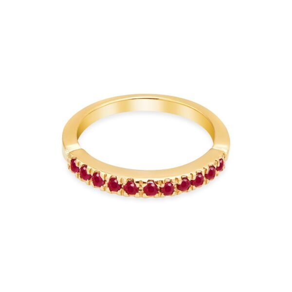 Yellow Gold Ruby Stacking Band with Eleven Natural Rubies - Image 2
