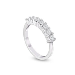 White Gold Diamond Band with Seven Brilliant-Cut Diamonds