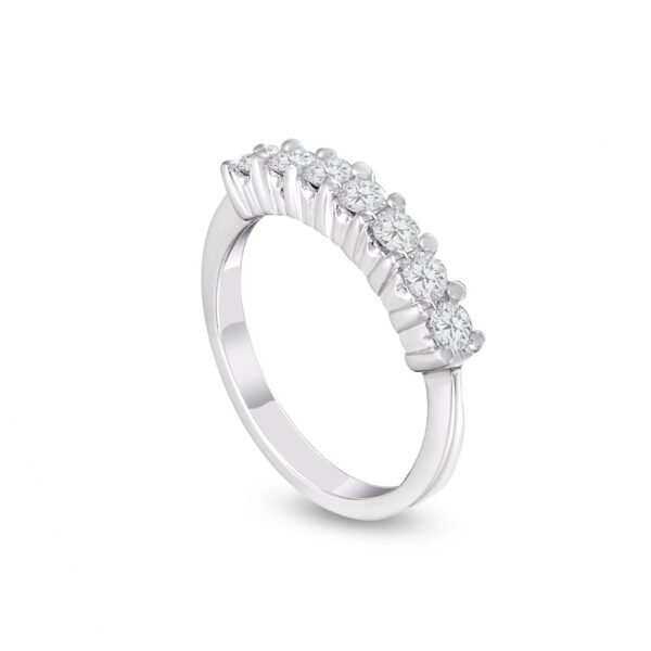 White Gold Diamond Band with Seven Brilliant-Cut Diamonds