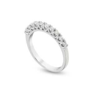 White Gold Diamond Band with Ten Round Brilliant Diamonds