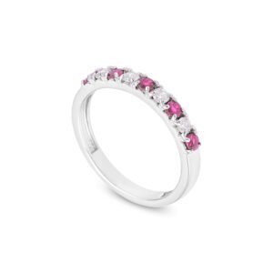 white gold diamond ruby band