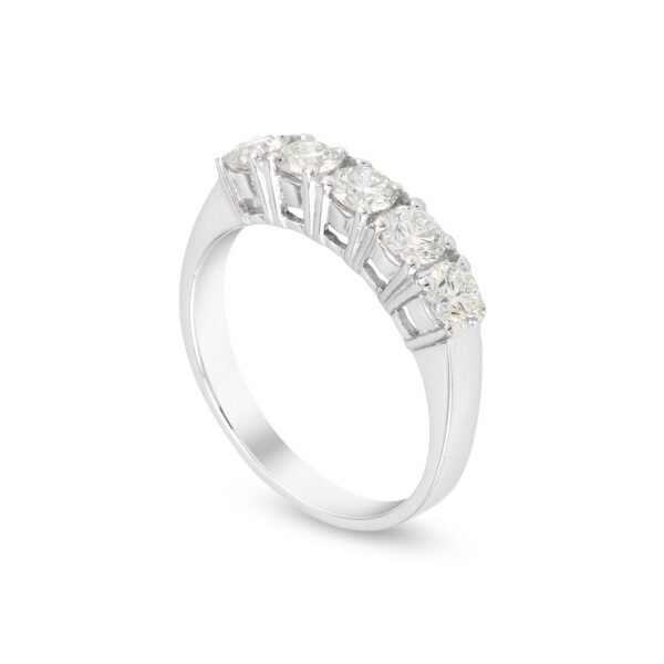 White Gold Five-Diamond Band with 0.98 cts VS1-G Stones