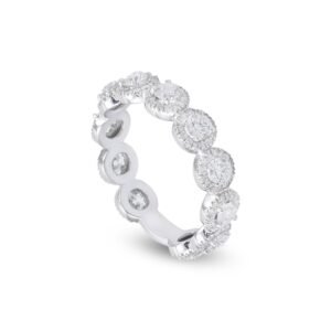 18k White Gold Diamond Band with 165 VS1-G Diamonds