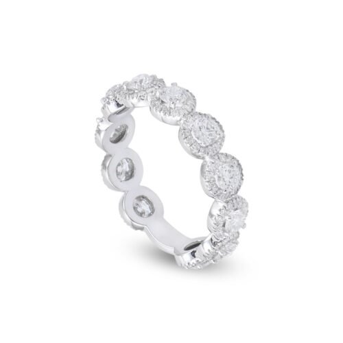 18k White Gold Diamond Band with 165 VS1-G Diamonds