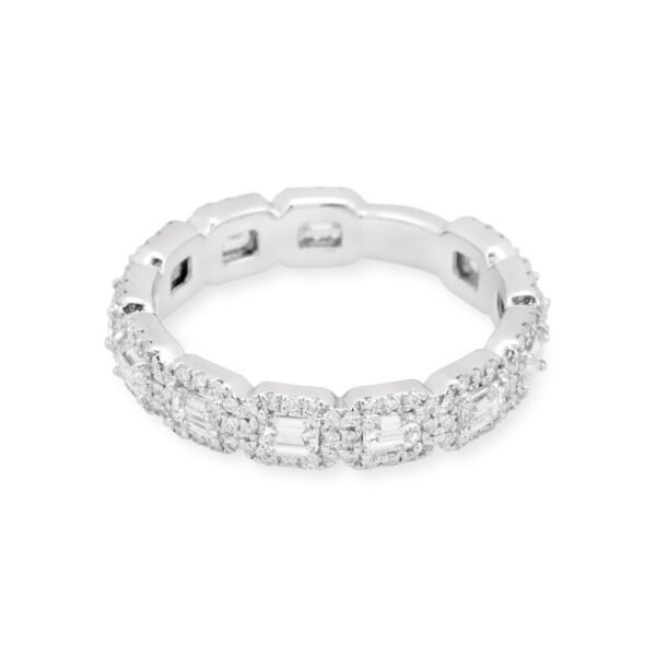 18k White Gold Diamond Band with Diamonds - Image 2