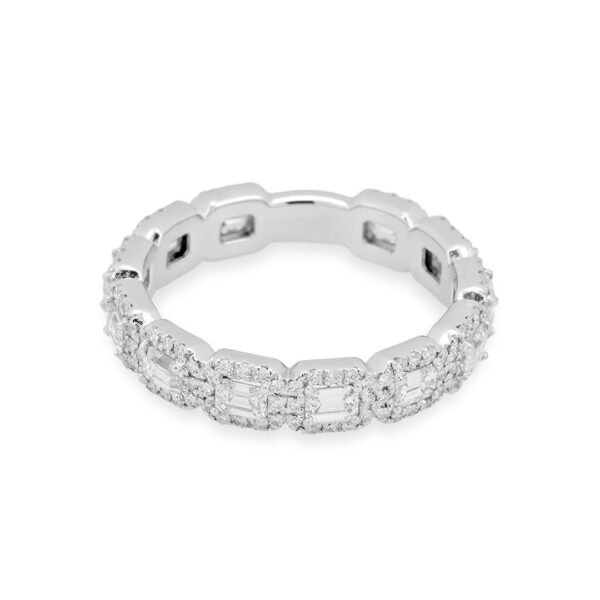 18k White Gold Diamond Band with Diamonds - Image 3