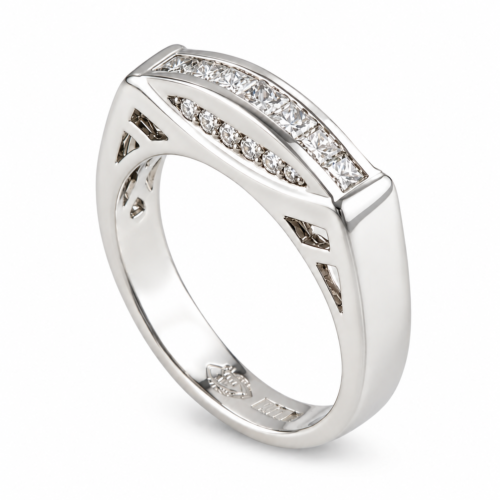 18k White Gold Diamond Band