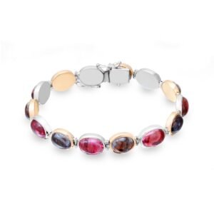 18K White and Yellow Gold Tourmaline Bracelet