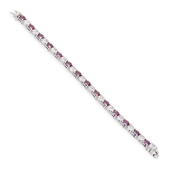 Morganite and Rubellite Bracelet in White Gold - Image 3