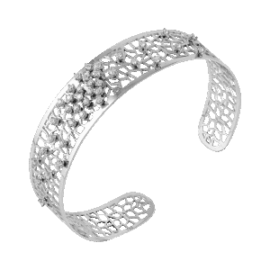 18K White Gold Diamond Accent Bracelet