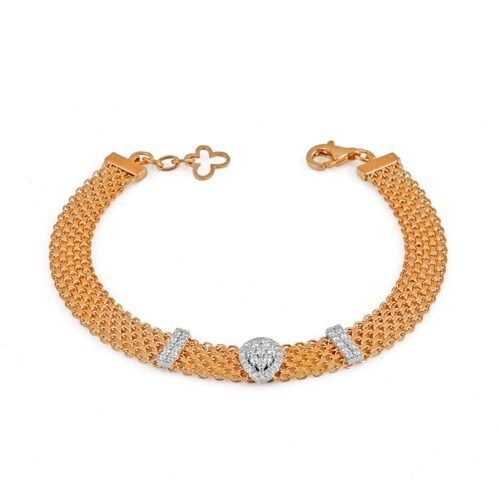 18k Rose and White Gold Diamond Bracelet