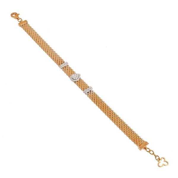 18k Rose and White Gold Diamond Bracelet - Image 2
