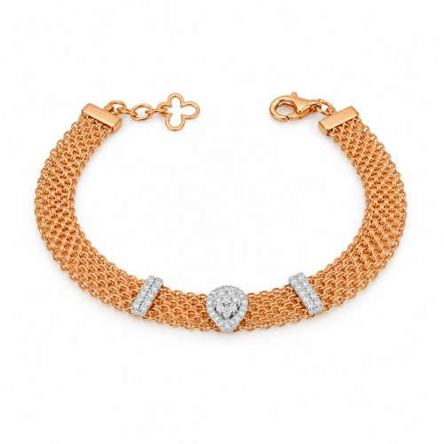 18k rose and white gold diamond bracelet