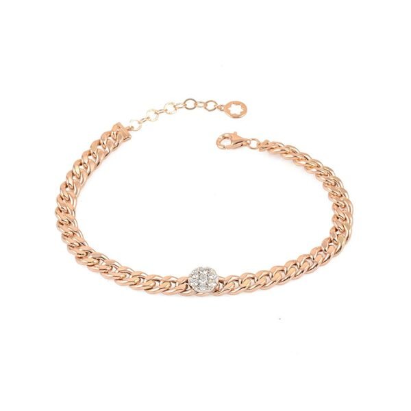 18k Rose and White Gold Diamond Bracelet - Image 3