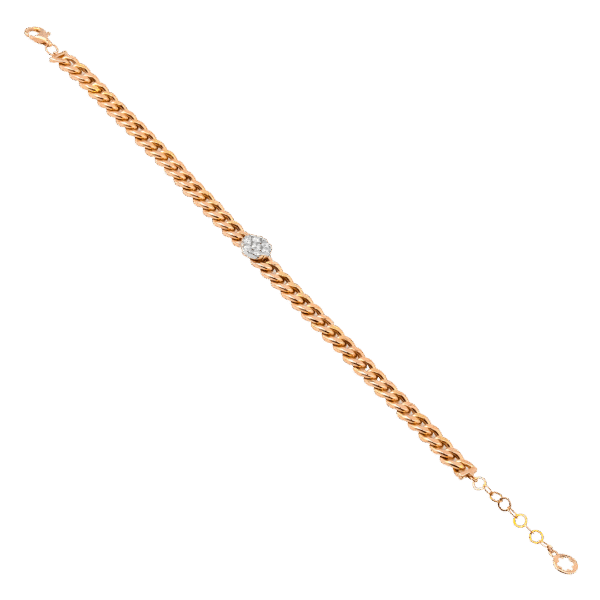 18k Rose and White Gold Diamond Bracelet - Image 2