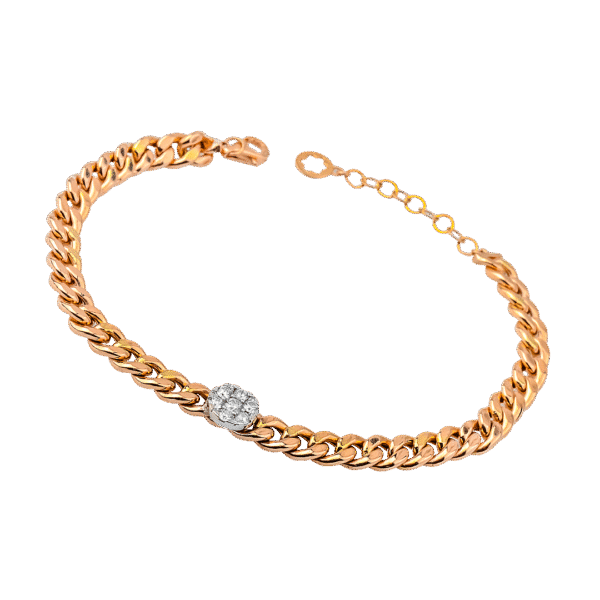 18k Rose and White Gold Diamond Bracelet