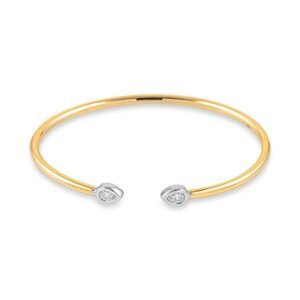 18k Gold Pear Diamond Bracelet – Yellow & White Gold Elegance