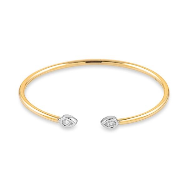 18k Gold Pear Diamond Bracelet – Yellow & White Gold Elegance