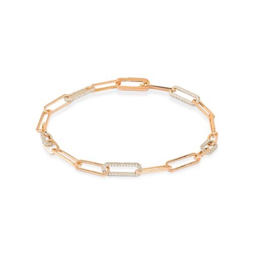 diamond paperclip bracelet