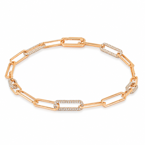 diamond paperclip bracelet