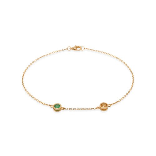 gold citrine and emerald bracelet