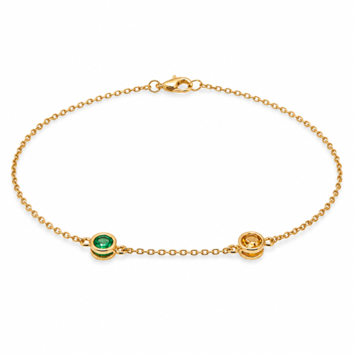 gold citrine and emerald bracelet