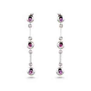 Elegant 18-Karat White Gold Earrings with Color Sapphires