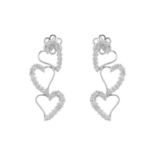 18k white gold diamond earrings