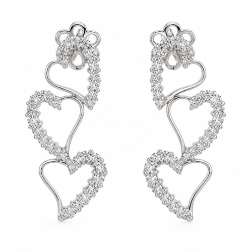 18k white gold diamond earrings