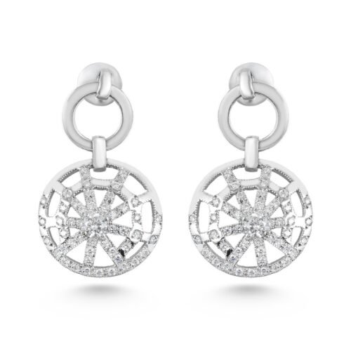 18K White Gold Diamond Drop Earrings