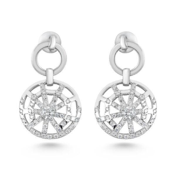 18K White Gold Diamond Drop Earrings