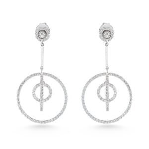18k White Gold Round Brilliant Diamond Earrings