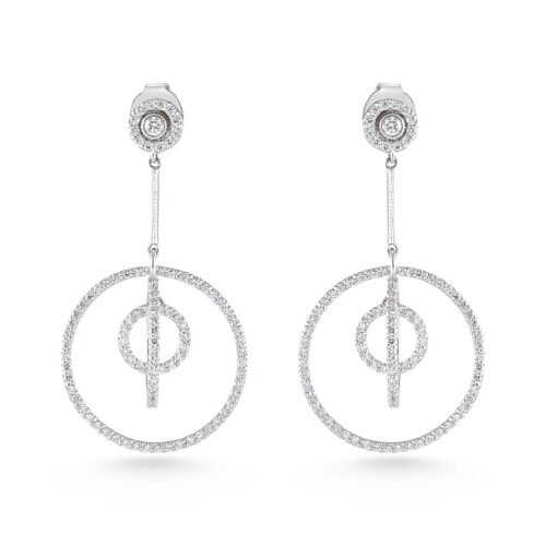18k White Gold Round Brilliant Diamond Earrings
