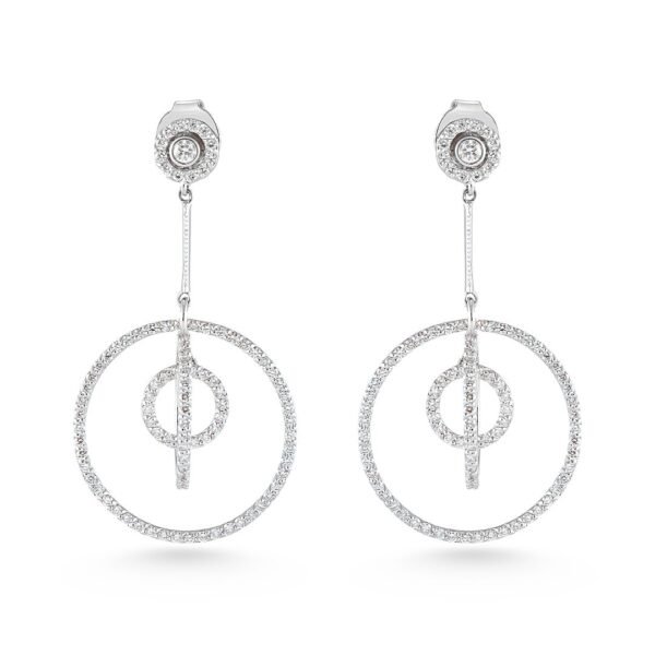 18k White Gold Round Brilliant Diamond Earrings