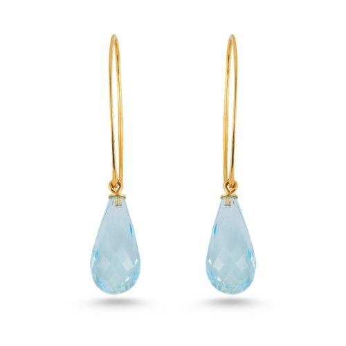 18K Gold Aquamarine Earrings