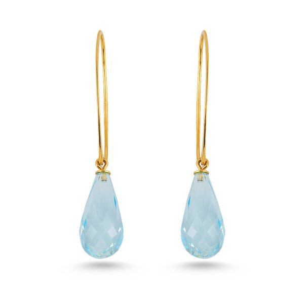18K Gold Aquamarine Earrings