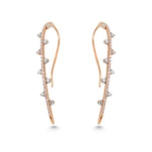 18K Rose & White Gold Diamond Earrings