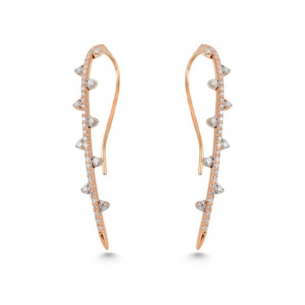 18K Rose & White Gold Diamond Earrings